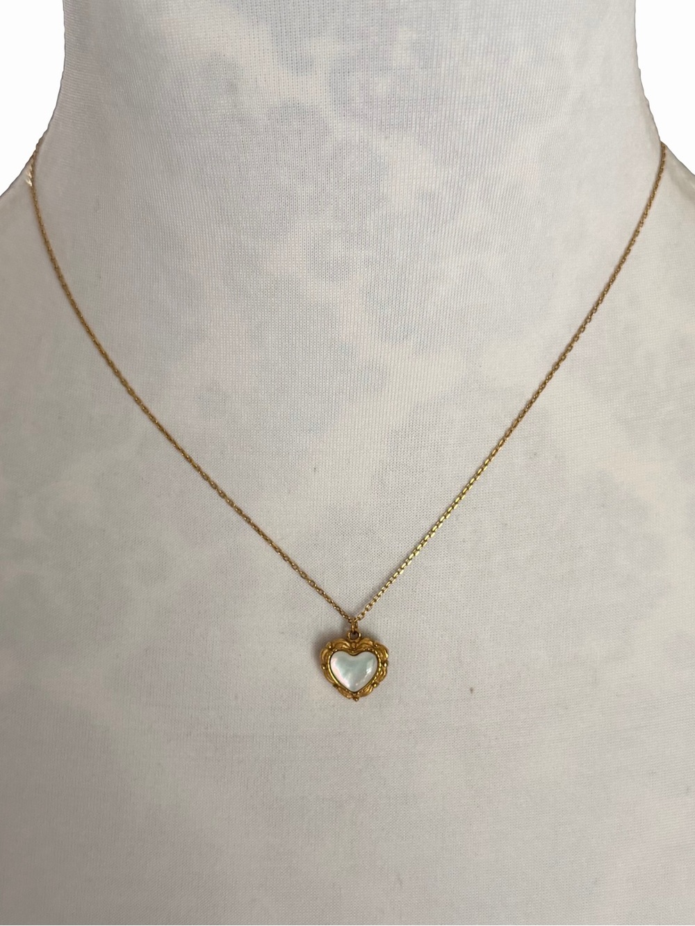 Reversible Heart Pendant Necklace Gold Tone| Double-Sided Charm | Delicate Chain